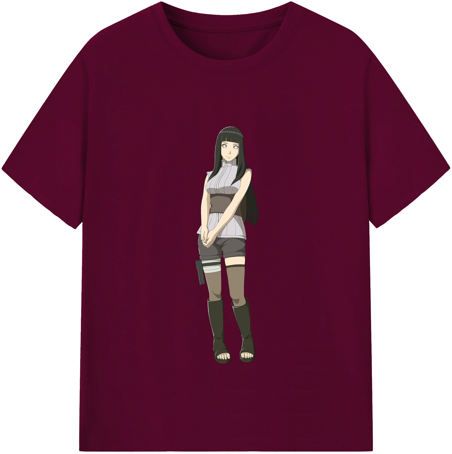 （画像用） NARUTO -ナルト- 日向ヒナタ Hyūga Hinata レディースカジュアルプリントTシャツ（綿100％）